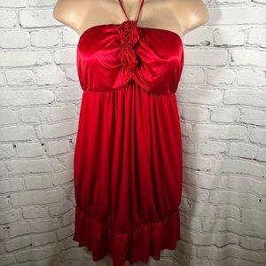NWT Red Halter Torrid Size 3 3XL Knee length satin dress